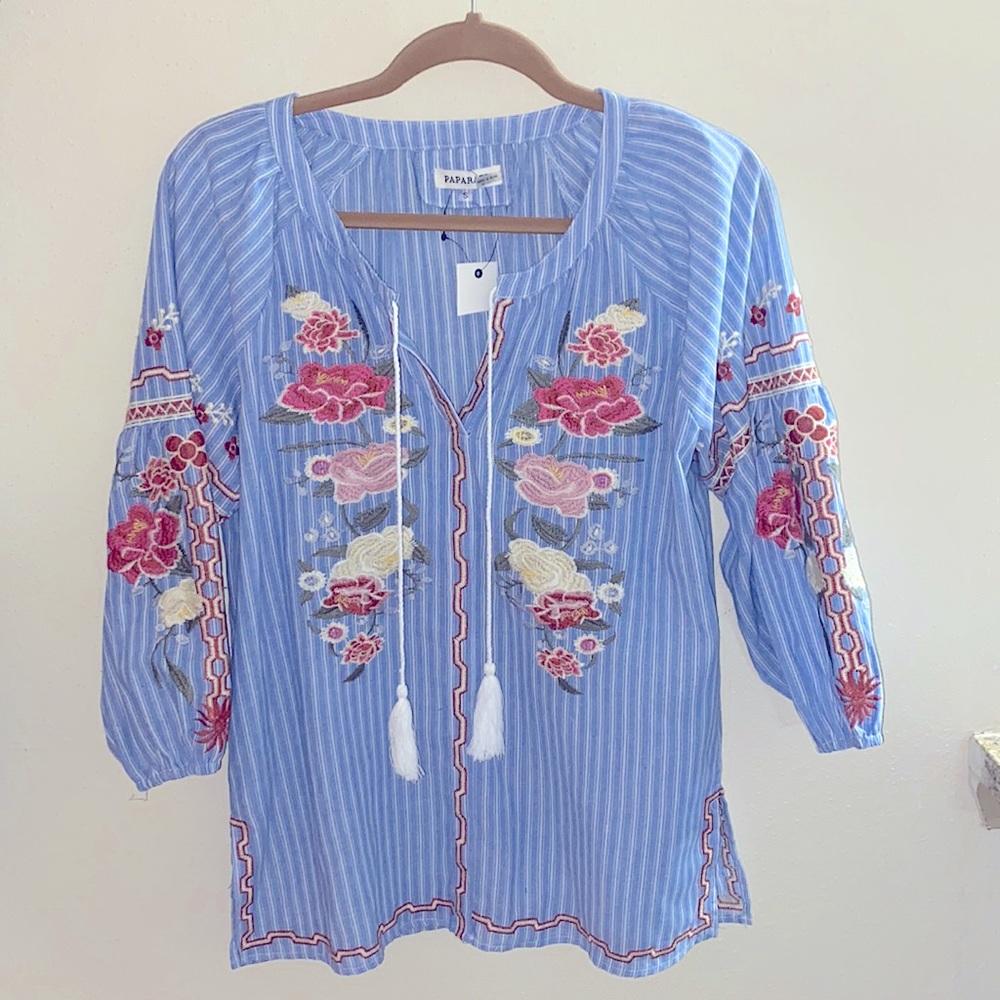Beautiful Embroidered Boho Top by Paparazzi